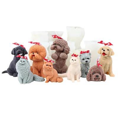 £7.22 • Buy 3D Dog Candle Molds Silicone DIY Simulation Dog Candle Mold Silicone Mould Gifts