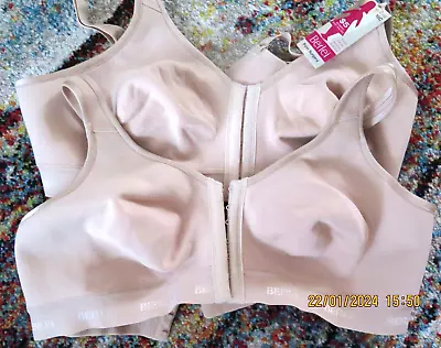 BERLEI POST SURGERY MASTECTOMY BRAS X 2 - 38C - FRONT OPENING - BEIGE • $37.88