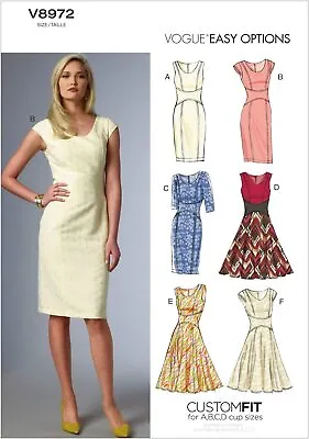 Vogue V8972 Sewing Pattern - Misses Lined Dresses - Size 6-14 Or 14-22 • $12.95