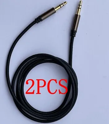2X 3.5mm Braided Male To Male Stereo Audio AUX Cable Cord For PC IPod CAR IPhone • $6.99