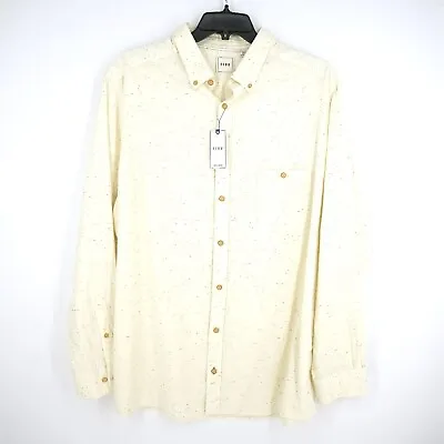 Dillard's Rowm Men's Long-Sleeve Shirt 2XT Tall Ivory White Blue NWT • $24.95