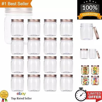 8 Ounce Clear Plastic Jars With Rose Gold Lids - Refillable Round Clear Conta... • $29.33