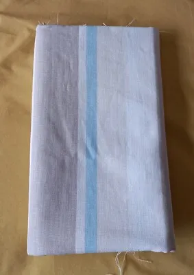 Laura Ashley Awning Stripe Fabric In Duckegg Blue Remnant (W 43 ×L49 ) • £14.95