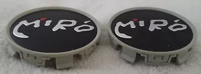 Miro Wheels Black / Grey Custom Wheel Center Cap Caps Set 2 # 36-13 / 6768640 • $49.21