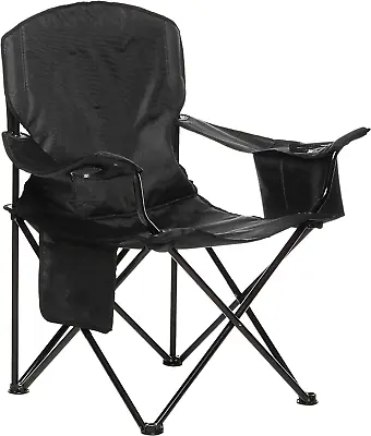 Portable Folding Camping Chair With 4-Can Cooler Side Pocket And Cup Holder Wit • $62.55