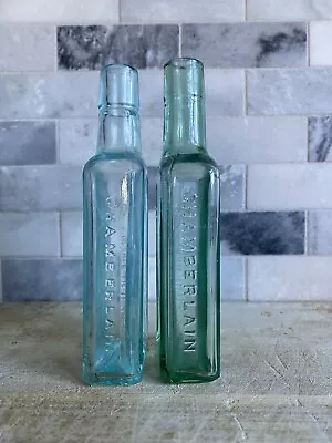 1800’s Chamberlain Made In USA 5.75 Scarce “Green” Medicine Bottle Lot • $12