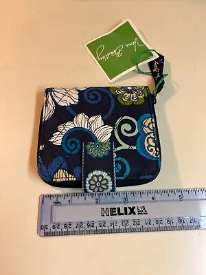 New With Tags - Vera Bradley Mini Zip Wallet Mod Floral Blue Spring Style • $20.96