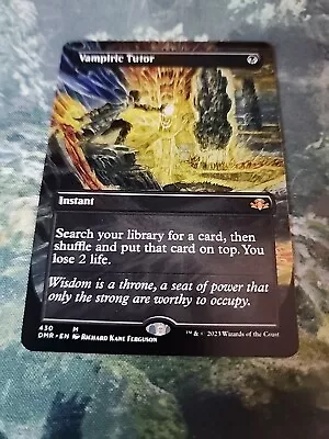 Magic The Gathering MTG 1x Vampiric Tutor Borderless Dominaria Remastered PF • $32