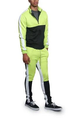 Men's Sports Track Pants & Jacket Tri-Colored Track Suit Set  S~5XL   ST5010-523 • $49.95