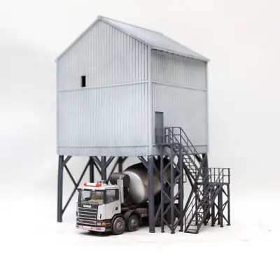 Cement Lorry Loading Building Cement Depot Model Rail OO 1/76 - PAINTED MODEL • £43.95