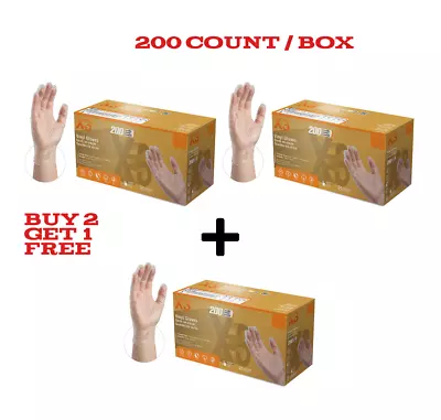 Disposable Clear Vinyl Gloves - Latex & Powder Free 200ct Medium Size • $13.49
