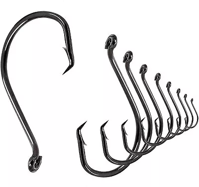 $14.49 • Buy Bulk Octopus Circle Hooks Offset Point High Carbon Steel Fishing  Hooks Free Box