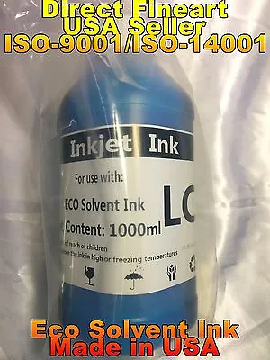 1 Liter Light Cyan Eco Solvent Ink For Mutoh Roland Mimaki Epson Hp Refill Lc Gy • $32.95