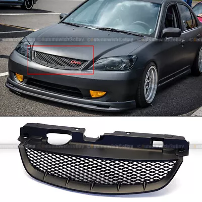 For 04 05 Civic HoneyComb T R Style Matte Black Front Mesh Hood Grill Grille  • $47.99