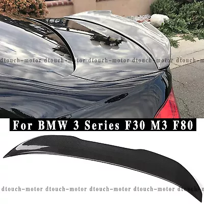 Real Carbon Fiber Rear Trunk Boot Lip Spoiler For BMW 3 Series F30 M3 F80 • $257.79