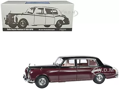 1964 Rolls Royce Phantom V Garnet Red & Black 1/18 Diecast Car Paragon Pa-98218 • $169.99