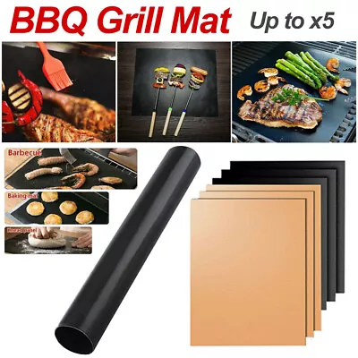 BBQ Grill Mat Reusable Bake Sheet Resistant Meat Barbecue Non-Stick Party • $11.99