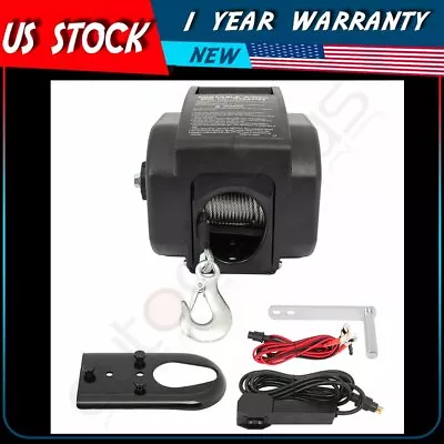 New 12 Volt Portable Electric Winch Towing Boat Kit Truck Trailer 2000 LB • $89.99