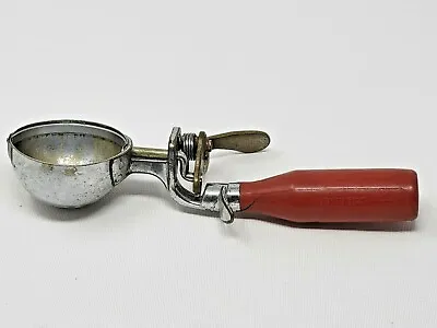 Benedict DeLuxe Indestructo Vintage Ice Cream Scoop  Red Handle 12 To A Quart • $19.95