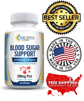BLOOD SUGAR SUPPORT SUPPLEMENTS- Natural Glucose Control & Blood Regulator • $14