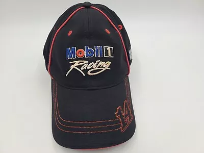 Vintage Tony Stewart #14 Mobil 1 Racing Adjustable Hat Cap Men NASCAR Black Red • $5.99