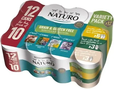 Naturo Natural Pet Food Variety Pack Adult Dog 12 X 390g • £19.98
