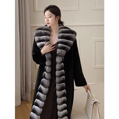 Women's Velvet Mink Fur Coat Long Winter Windbreaker S-9XL Coat Faux Fur Outwear • $100.21