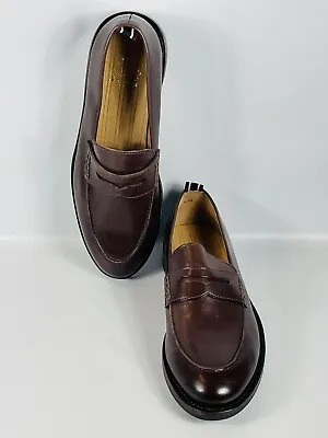 J. Crew Superior Boots & Shoes Italian Leather Brown Penny Loafers Siz 9.5D NWOB • $143.99