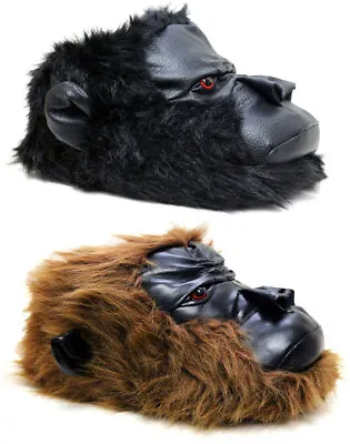 Mens Novelty Slippers Gorilla Monster Bear Claw Slippers Memory Foam Fur Shoes • £14.99