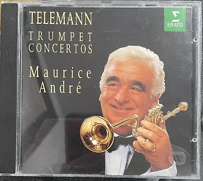 Georg Philipp Telemann (1681- 1767) - Maurice Andre: Trumpet Concertos Erato CD • $9.50