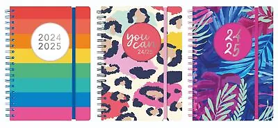 2024-2025 Spiral Bound Academic A5 Day A Page Mid Year Hardback School Diary • £6.49