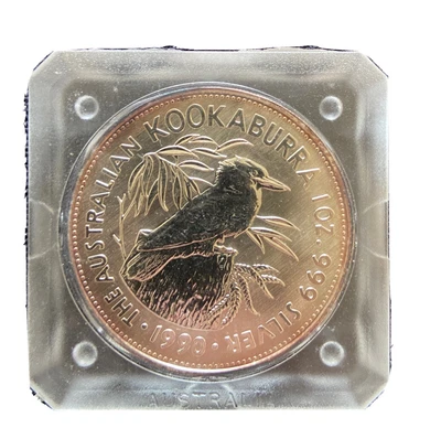 $55 • Buy 1990 Kookaburra 5 Dollar Coin - In Capsule - 1 Oz Silver 999