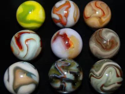 Nine Jabo Classic Marbles Large 15/16   Keepers A-66 • $19.95
