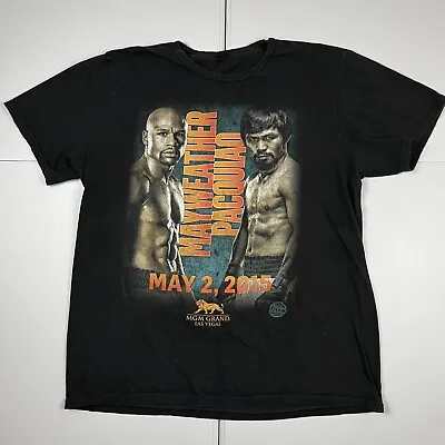 $29.99 • Buy Floyd Mayweather Manny Pacquiao Boxing Fight Graphic T Shirt Black L MGM