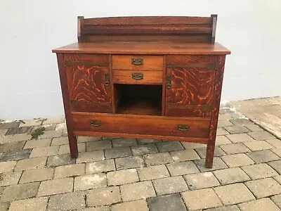 Antique L&j STICKLEY Sideboard With Strap Hinge mod 708  W • $3900