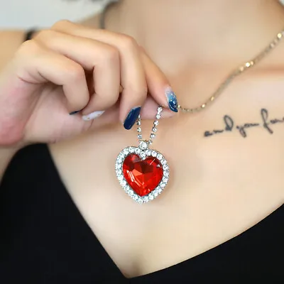 £2.99 • Buy Heart Of The Ocean Dark Blue TITANIC Necklace Boho Bohemian Girl Jewellery Gift 