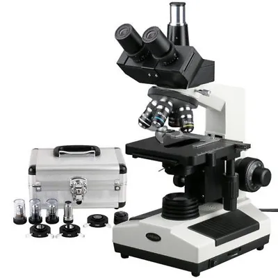 AmScope 40X-1600X Phase Contrast Veterinary Trinocular Compound Microscope • $581.99