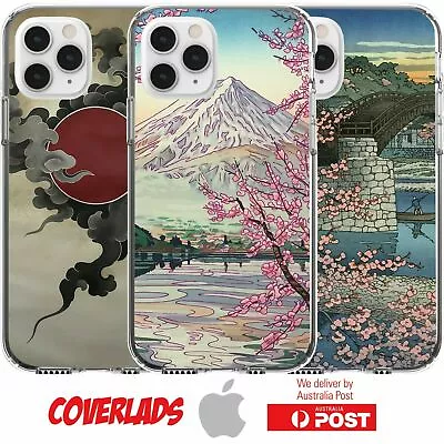 Silicone Cover Case Japanese Yin Yang Rising Sun Art Cherry Blossom Mountain • $16.95