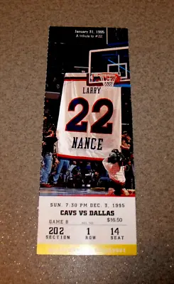 Cleveland Cavaliers 12/3/1995 Ticket Stub Vs Dallas Mashburn 28 Pts Terrell 27p • $4.99
