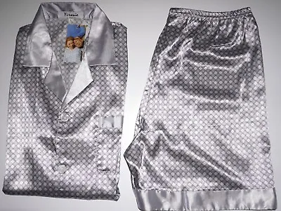 New Men's Silver Satin Pajama Set Large • $39.98