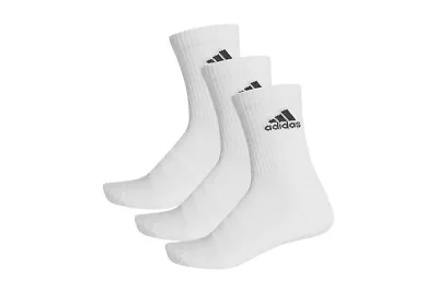 $35 • Buy 3PK Adidas Unisex Cushion Running Ankle Socks Sportswear Size XL White/Black