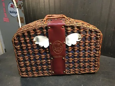 Vintage Hello Kitty Wicker 18in Luggage Suit Case Carry Pick Nick  Basket • $112.50