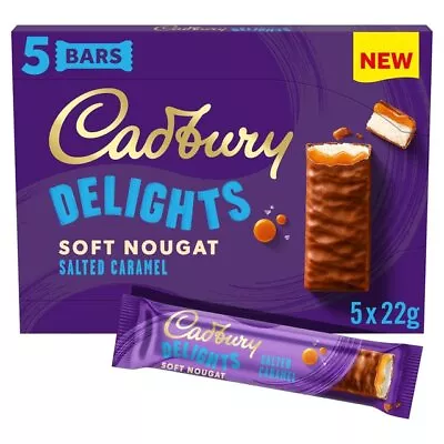 Cadbury Delights Soft Nougat Chocolate Bars 5 Pack In 3 Flavours • £8.95