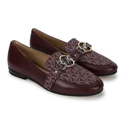 Michael Kors Rory Women's Leather And Logo Loafer - Merlot(PV22F)Various Size • $69.99