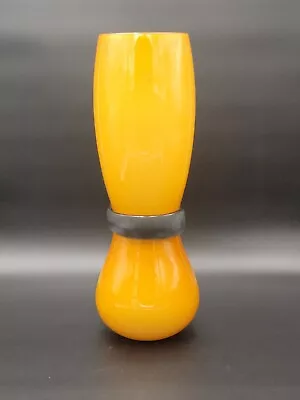 Simon Moore Salviati Large Fasciati Venice Murano Glass Amber 16  Vase RARE NWT • $397.50