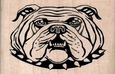 BullDog With Spike Collar Rubber Stamp 2 3/4 X 1 3/4  Cute Dog Dog Stamp • $8.50