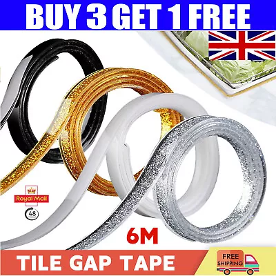 6M Ceramic Tile Mildewproof Gap Tape Self-adhesive Ceiling Edge Deco Trim Strips • £3.42