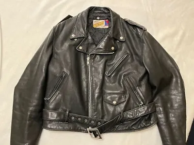Vintage Schott Perfecto 118 Leather Motorcycle Jacket 46 Usa Made Biker • $350