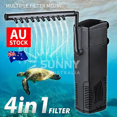 ECO 4 In 1 Fish Tank Aquarium Submersible Water Power Filter Pump /Carbon Cube • $24.90