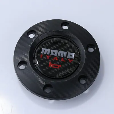 JDM MOMO Carbon Fiber Sport Steering Wheel Horn Button+Black Plastic Ring • $13.99